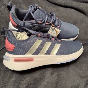 Adidas Blue and Pink Athletic Shoes